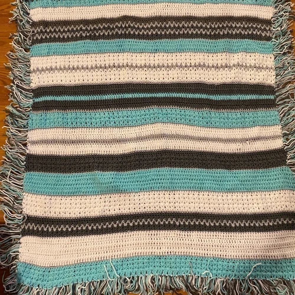 Hand Crafted Crochet Baby Blanket 45” x 45” (GE)